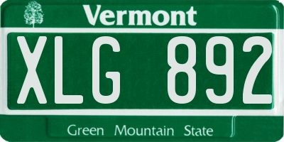 VT license plate XLG892