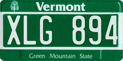 VT license plate XLG894