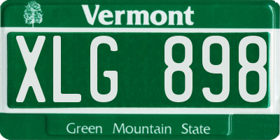 VT license plate XLG898