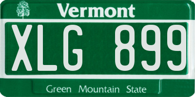 VT license plate XLG899