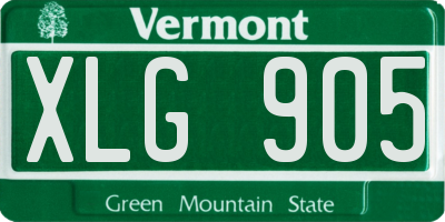VT license plate XLG905