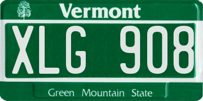 VT license plate XLG908