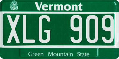 VT license plate XLG909