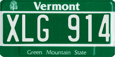 VT license plate XLG914