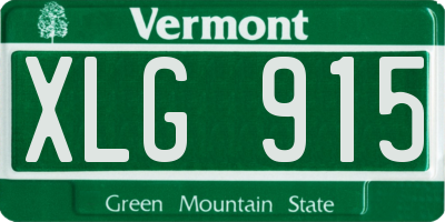 VT license plate XLG915