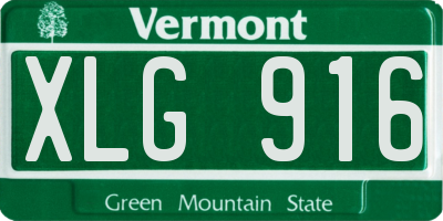 VT license plate XLG916