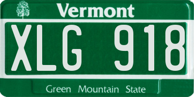 VT license plate XLG918