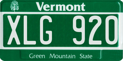 VT license plate XLG920