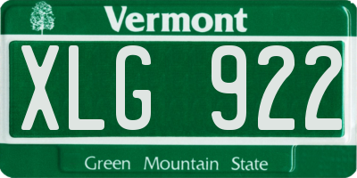 VT license plate XLG922
