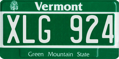 VT license plate XLG924