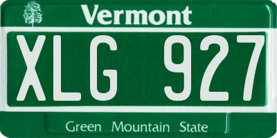 VT license plate XLG927