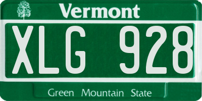 VT license plate XLG928