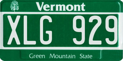 VT license plate XLG929