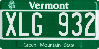 VT license plate XLG932