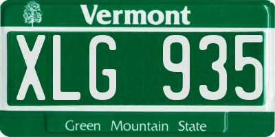 VT license plate XLG935