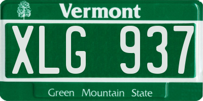 VT license plate XLG937