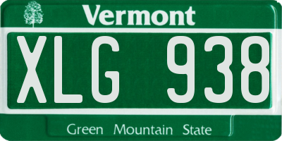 VT license plate XLG938