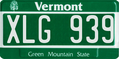 VT license plate XLG939