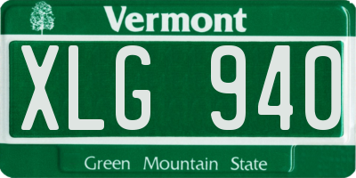 VT license plate XLG940