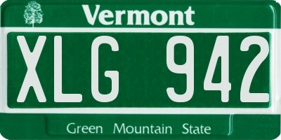 VT license plate XLG942