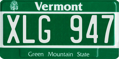 VT license plate XLG947