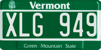 VT license plate XLG949