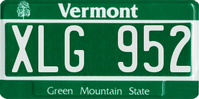 VT license plate XLG952