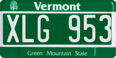VT license plate XLG953