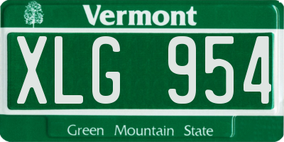 VT license plate XLG954