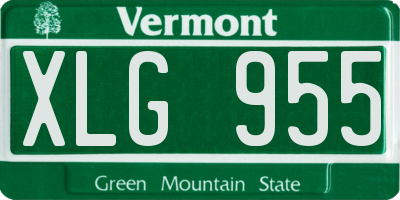VT license plate XLG955