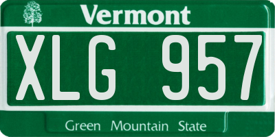 VT license plate XLG957