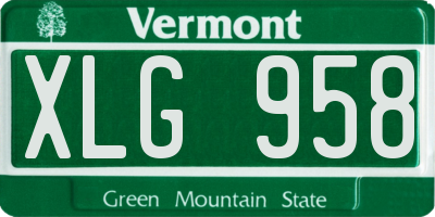 VT license plate XLG958