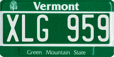 VT license plate XLG959