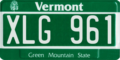 VT license plate XLG961
