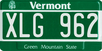VT license plate XLG962