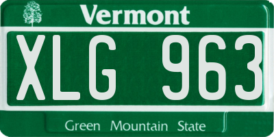 VT license plate XLG963