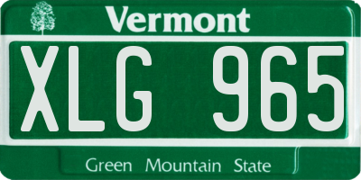 VT license plate XLG965
