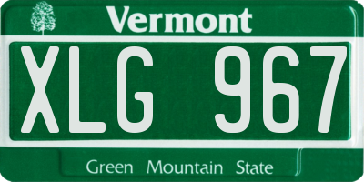 VT license plate XLG967