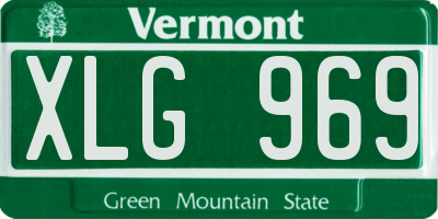VT license plate XLG969