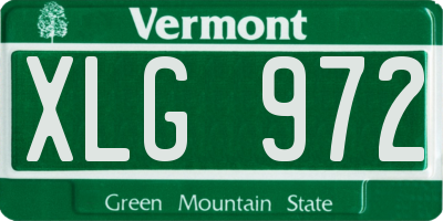 VT license plate XLG972