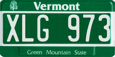 VT license plate XLG973