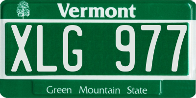 VT license plate XLG977