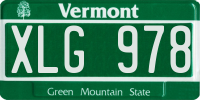 VT license plate XLG978
