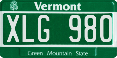 VT license plate XLG980