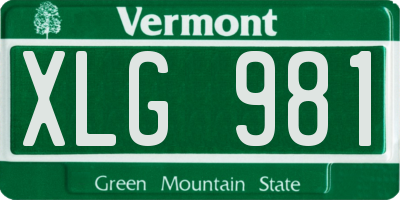 VT license plate XLG981