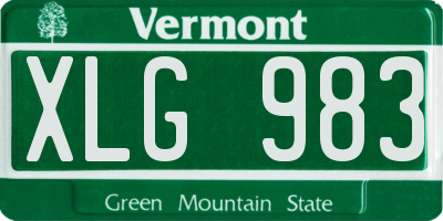 VT license plate XLG983