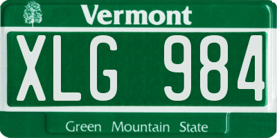 VT license plate XLG984