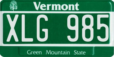 VT license plate XLG985