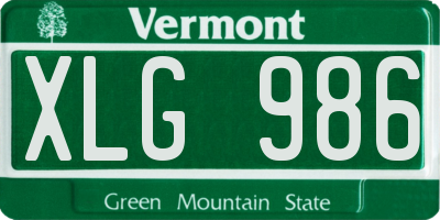 VT license plate XLG986