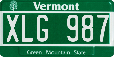 VT license plate XLG987